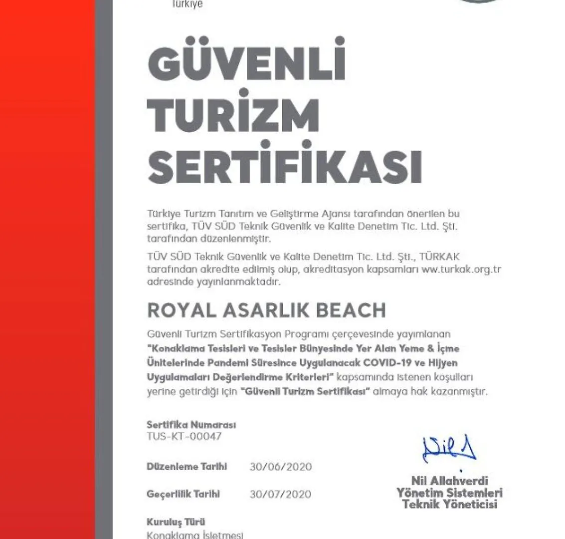 Üdülőközpont Royal Asarlik Beach Hotel Gümbet